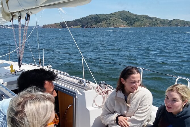 Awesome San Francisco Bay Private Sailing Adventure via Sausalito - Golden Gate Bridge and Marin Headlands from water level