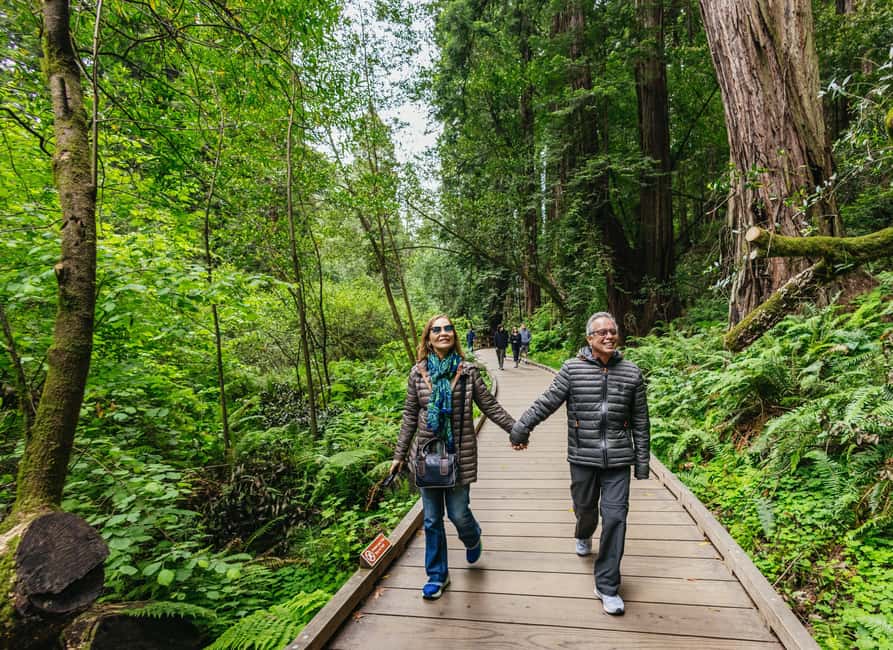 From San Francisco: Muir Woods, Sausalito and Alcatraz Tour - The Golden Gate Bridge photo stop: short, scenic, and weather-dependent