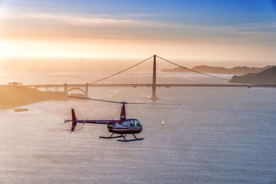 From Sausalito: San Francisco and Alcatraz Helicopter Tour - The Golden Gate Bridge segment: the view you came for