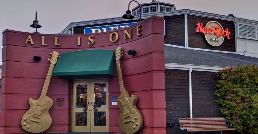 Meal at Hard Rock Cafe San Francisco at Pier 39 - Pier 39 Hard Rock: what the location adds to your meal
