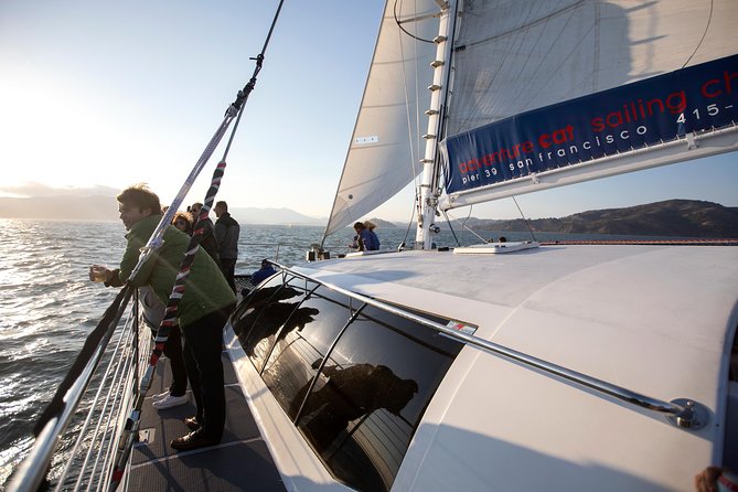 San Francisco Bay Sunset Catamaran Cruise - Under the Golden Gate Bridge at sunset: wind, timing, and photo strategy