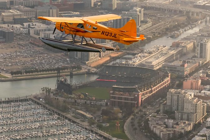 San Francisco City Sights Seaplane Tour - Fisherman’s Wharf and Oracle Park from above: the city grid makes sense